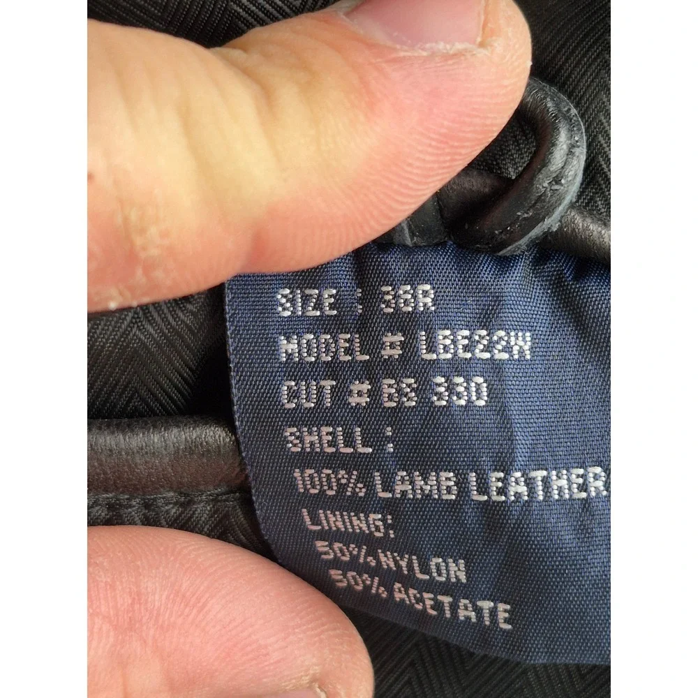 Ralph Lauren Blue Label Mens Black Lamb Leather Blazer Sport Coat Jacket Sz 38 R